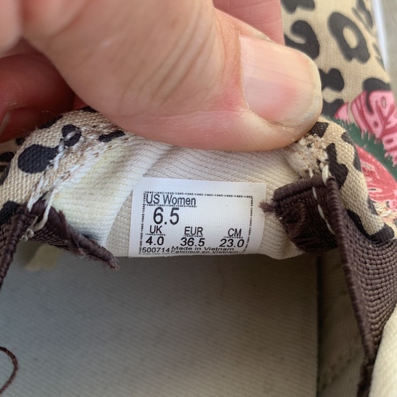 Cheetah Vans floral Asher Ginger slip on 6.5 - Picture 6 of 10